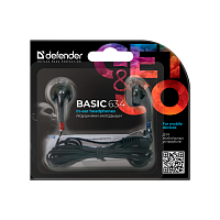 Наушники вставные Defender 634 #1 Basic черный (1/200)