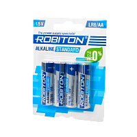 Батарейка Robiton STANDARD LR6 AA BL4 Alkaline 1.5V (4/48/576) 