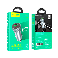 Автомобильное З/У HOCO Z49B 1USB+1Type-C 38W QC3.0 серый (1/13/130)