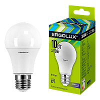 Лампа светодиодная Ergolux A60 E27 10W 6500К 172-265V груша ЛОН (1/10/100)