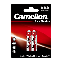 Батарейка Camelion Plus LR03 AAA BL2 Alkaline 1.5V (2/24/576/17280)