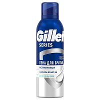 Пена для бритья Gillette Series REVITALIZING 200мл с экстрактом зеленого чая (1/6) 
