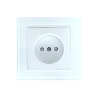 Розетка Прогресс Glass 1гн. 10A Б/З ABS + Керамика белый (1/10/200)