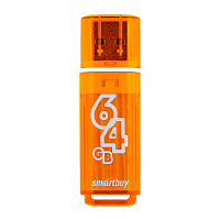 Флеш-накопитель Smartbuy Glossy 64GB USB2.0 пластик оранжевый
