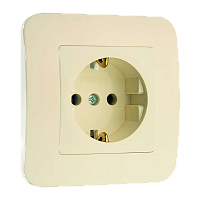 Розетка Makel Lillium 1гн. 16A С/З кремовый 70228 (1/12)