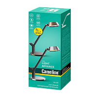 Светильник настольный Camelion KD-835 8W 230V на основании сенс. 3 ур.ярк. серебряный (1/6)
