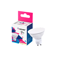 Лампа светодиодная Космос GU10 12W 3000К 174-265V софит матовая (1/10/80)