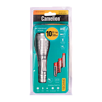 Фонарь ручной Camelion LED5137 10W LED 5 режимов+ZOOM +3AAA титан (1/6/24)