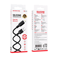 Кабель Borofone BX113 USB (m)-Lightning (m) 2м 2.4A силикон черный (1/360)
