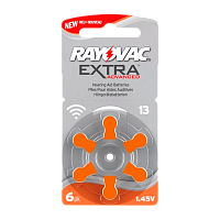 Батарейка Rayovac Extra ZA13 BL6 Zinc Air 1.45V (6/60/600)