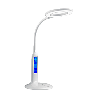 Светильник настольный Camelion KD-823 8W 230V 1LED на основании сенс. термометр белый (1/10)
