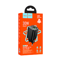 Сетевое З/У HOCO N53 1USB+1Type-C 3.0A 30W PD,QC черный (1/12/120)