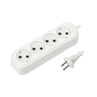 Удлинитель Smartbuy 4р.Б/З 10A 2.0м ПВС 2x1мм² белый (1/50)