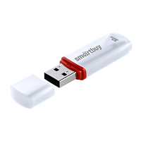 Флеш-накопитель Smartbuy Crown Compact 32GB USB2.0 пластик белый