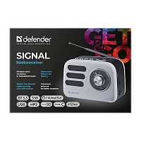 Радиоприемник Defender Signal 5W пластик microSD bluetooth 5.3 черный белый (1/27)
