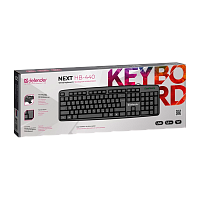 Клавиатура проводная Defender HB-440 Next классическая USB 1.8м черный (1/20)