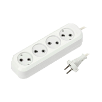 Удлинитель Smartbuy 4р.Б/З 10A 2.0м ПВС 2x1мм² белый (1/50)