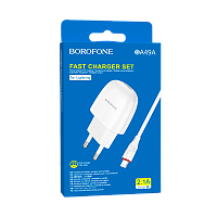 Сетевое З/У Borofone BA49A 1USB 2.1A белый (1/44/176) 