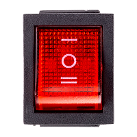 Переключатель SmartBuy клавишный 250В 16А (6с) ON-OFF-ON с подсветкой и нейтралью красный (1/10)