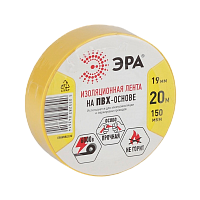 Изолента ЭРА 19мм*20м ПВХ желтый (1/10)