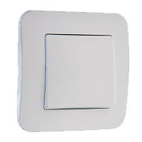 Выключатель Makel Lillium Natural 1-клав.10A пластик белый 55001 (1/12)