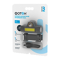 Фонарь налобный Фотон SА-650 1W от аккумулятора 2 режима черный (1/5/40)