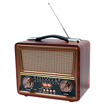 Радиоприемник DEESPI S1218 RE-08 пластик BT/AM/FM/SW/USB/AUX/MicroSD РЕТРО-стиль 