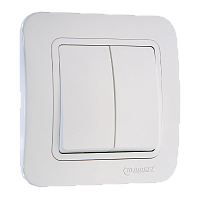Выключатель Makel Lillium 2-клав.10A пластик белый 70003 (1/12)