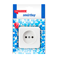 Розетка Smartbuy "Юпитер" 1гн. 10A Б/З пластик белый