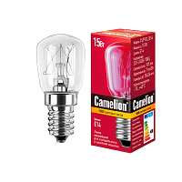 Лампа накаливания Camelion Е14 15W 220-240V цилиндр для холодильников и швейных машин прозрачная (1/