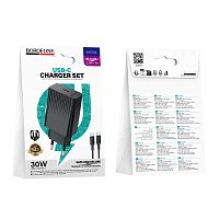 Сетевое З/У Borofone BAS75A Type-C 30W PD3.0 с кабелем Type-C черный (1/20/120)