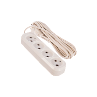 Удлинитель Smartbuy 4р.Б/З 10A 5.0м ПВС 2x1мм² белый (1/50)