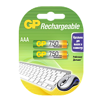 Аккумулятор бытовой GP HR03 AAA BL2 NI-MH 750mAh в пластиковой упаковке (2/20/200)