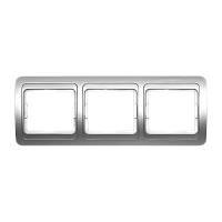 Рамка Smartbuy 3-местная горизонтальная серебро "Марс"