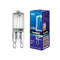 Лампа галогенная Camelion G9 60W 2800К 220-240V капсула прозрачная (1/5/100)