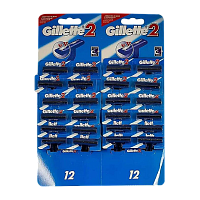Бритва одноразовая Gillette 2 лезвия 24шт. на карте (24/96/576) 