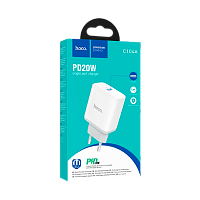Сетевое З/У HOCO C104A 1USB/Type-C 3.0A QC3.0 белый (1/72) 