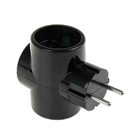 Разветвитель Toker 3Т 3р.Б/З в индивидуальной упаковке черный (1/50)