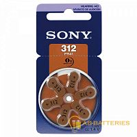 Батарейка Sony ZA312 BL6 Zinc Air 1.4V (6/60/300/90000)  | Ab-Batteries | Элементы питания и аксессуары для сотовых оптом