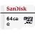 Карта памяти microSD SanDisk High Endurance 64GB Class10 20 МБ/сек с адаптером