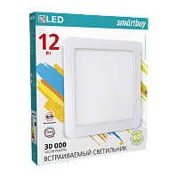 Светильник настенный Smartbuy SBL-SqSDL-12-4K 12W 220V 1LED IP20 накладной белый (1/40)