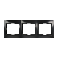 Рамка Smartbuy 3-местная горизонтальная черная "Венера"