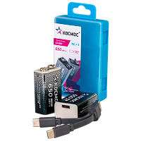 Аккумулятор бытовой Космос Крона БОКС2 Li-ion 9V 650mAh Type-C (2/12/144) 