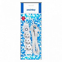 Удлинитель Smartbuy NEW 3р.С/З 16A 5.0м с выкл. ПВС 3x1мм² белый