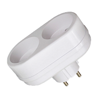 Разветвитель Toker 2Т 2р.Б/З в индивидуальной упаковке белый (1/50)