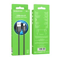 Кабель Borofone BX87 USB (m)-Lightning (m) 1м 2.4A нейлон черный (1/1000)