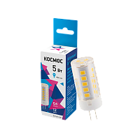 Лампа светодиодная Космос G4 5W 4500К 12V капсула прозрачная (1/100/1000)