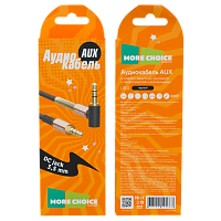 Кабель AUX MORE CHOICE UK11 Jack 3.5mm (m)-Jack 3.5mm (m) 1м угловой черный 
