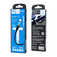 Кабель GFPower MAG18T USB (m)-Type-C (m) 1м 2.4A ПВХ магнит черный (1/200/800)