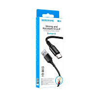 Кабель Borofone BX54 USB (m)-Type-C (m) 1м 2.4A нейлон черный (1/360)